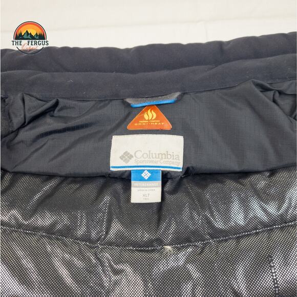 Columbia Down Puffer Jacket Black Full-Zip Autumn Park Gorpcore Men's XL Tall - Picture 4 of 16